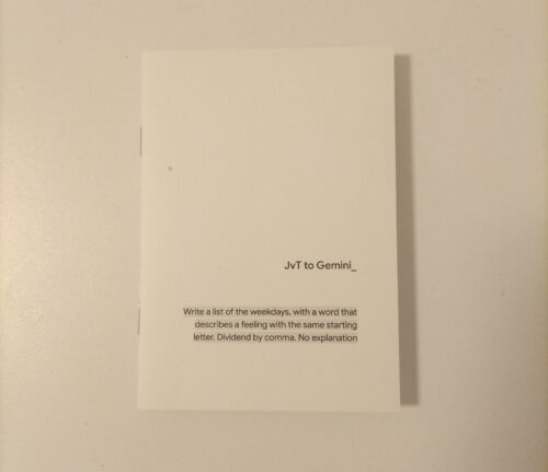 weekday / feeling AI booklet